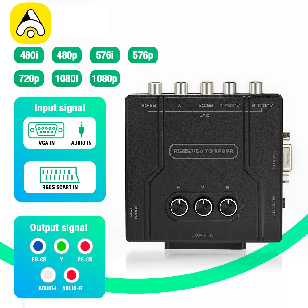 Gaming Console Sony - RGBS VGA to YPBPR Component Converter