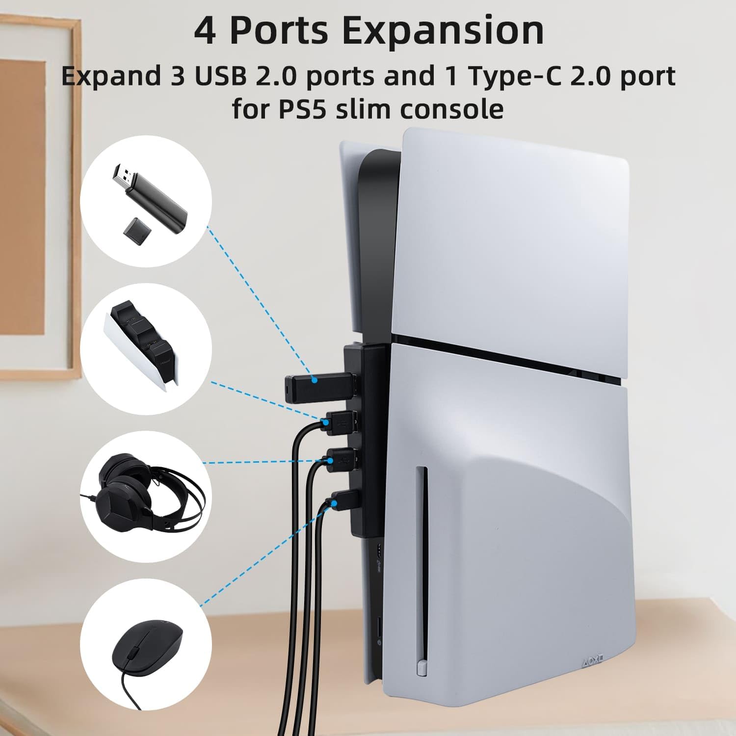 4 Ports USB Hub for PS5 Slim D - огляд і ціна Gaming Console Ps5